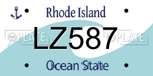 LZ587 Rhode Island License Plate