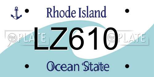 LZ610 Rhode Island License Plate