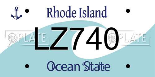 LZ740 Rhode Island License Plate