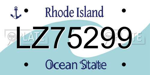 LZ75299 Rhode Island License Plate