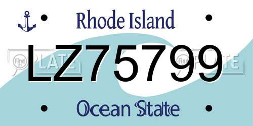 LZ75799 Rhode Island License Plate