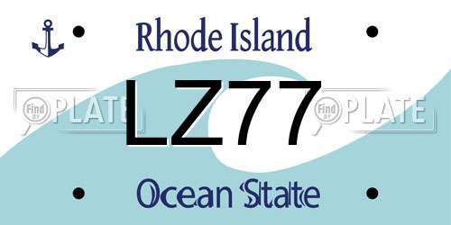 LZ77 Rhode Island License Plate