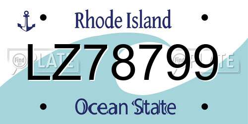 LZ78799 Rhode Island License Plate