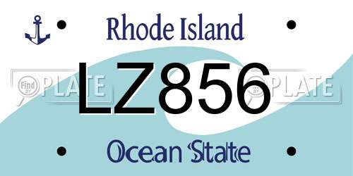 LZ856 Rhode Island License Plate