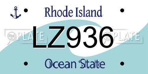 LZ936 Rhode Island License Plate