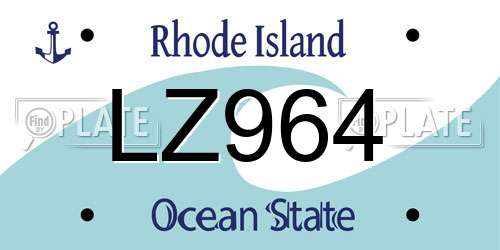 LZ964 Rhode Island License Plate