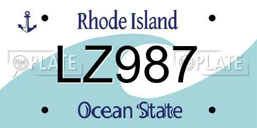 LZ987 Rhode Island License Plate