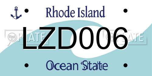 LZD006 Rhode Island License Plate