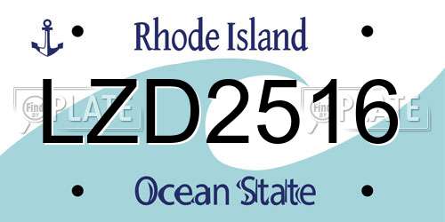 LZD2516 Rhode Island License Plate