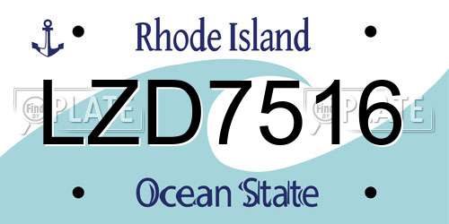 LZD7516 Rhode Island License Plate
