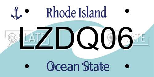 LZDQ06 Rhode Island License Plate