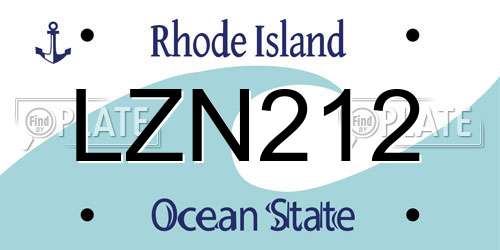 LZN212 Rhode Island License Plate