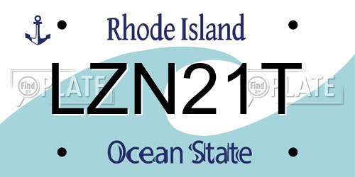 LZN21T Rhode Island License Plate