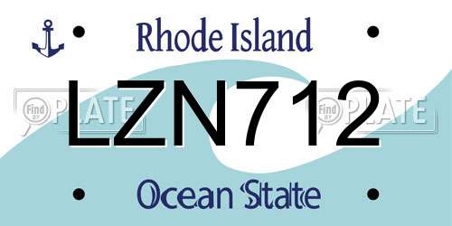 LZN712 Rhode Island License Plate