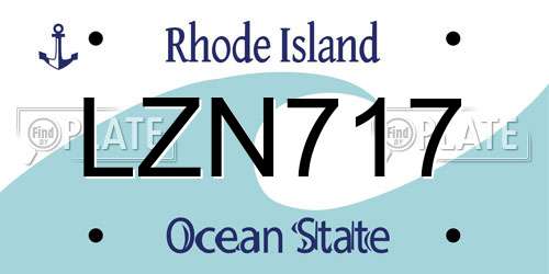 LZN717 Rhode Island License Plate