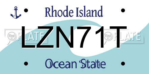 LZN71T Rhode Island License Plate