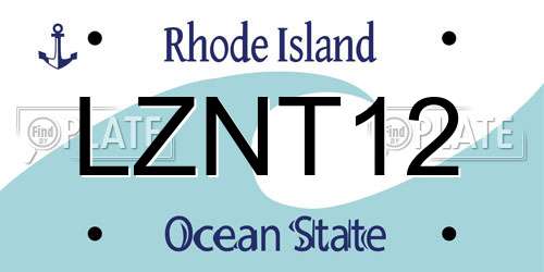 LZNT12 Rhode Island License Plate
