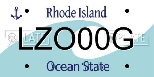 LZO00G Rhode Island License Plate