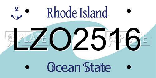 LZO2516 Rhode Island License Plate