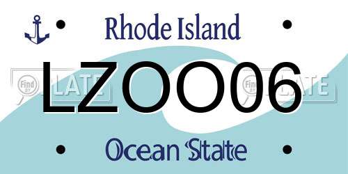 LZOO06 Rhode Island License Plate