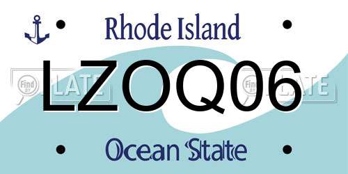 LZOQ06 Rhode Island License Plate