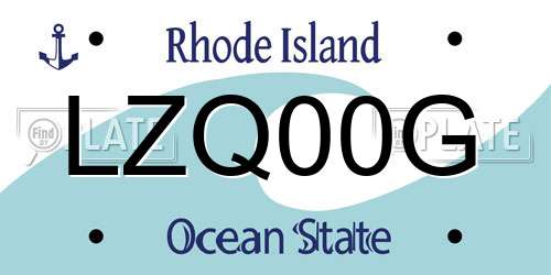 LZQ00G Rhode Island License Plate