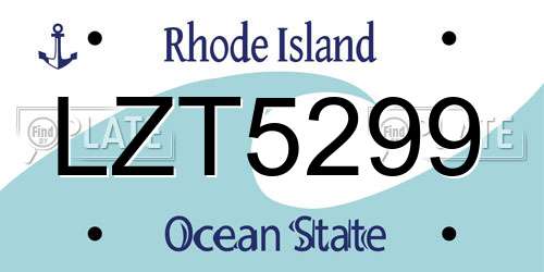 LZT5299 Rhode Island License Plate