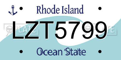 LZT5799 Rhode Island License Plate