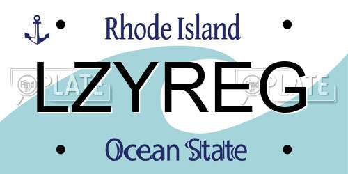 LZYREG Rhode Island License Plate