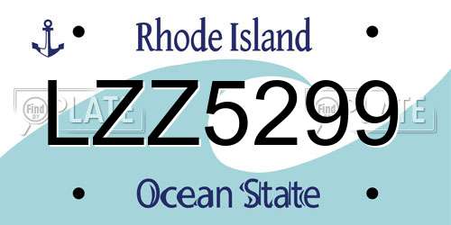 LZZ5299 Rhode Island License Plate