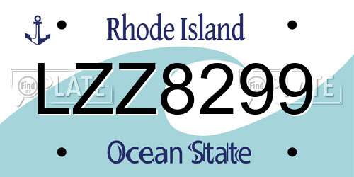 LZZ8299 Rhode Island License Plate