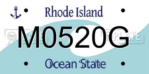 M0520G Rhode Island License Plate