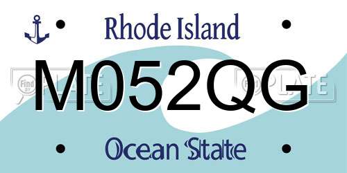 M052QG Rhode Island License Plate