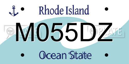 M055DZ Rhode Island License Plate