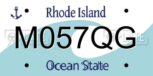 M057QG Rhode Island License Plate