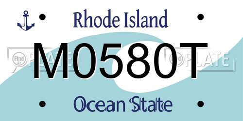 M0580T Rhode Island License Plate