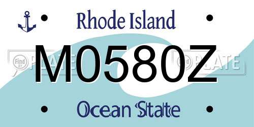 M0580Z Rhode Island License Plate