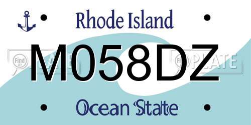 M058DZ Rhode Island License Plate