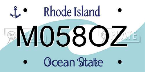 M058OZ Rhode Island License Plate
