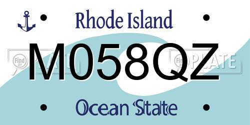 M058QZ Rhode Island License Plate
