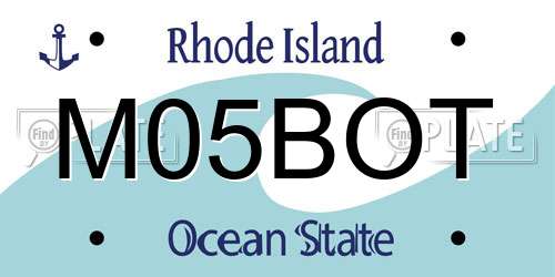 M05BOT Rhode Island License Plate