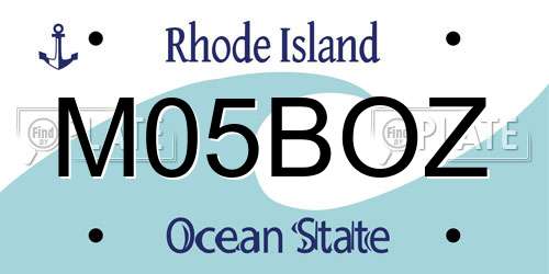 M05BOZ Rhode Island License Plate