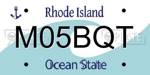 M05BQT Rhode Island License Plate
