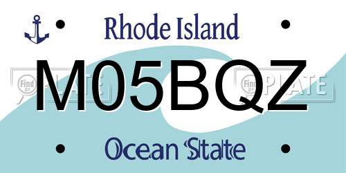 M05BQZ Rhode Island License Plate