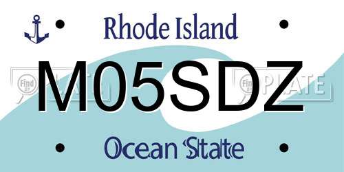M05SDZ Rhode Island License Plate