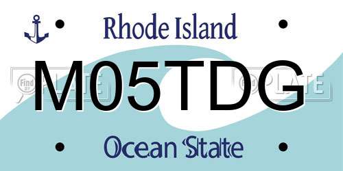 M05TDG Rhode Island License Plate
