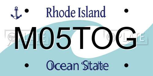 M05TOG Rhode Island License Plate