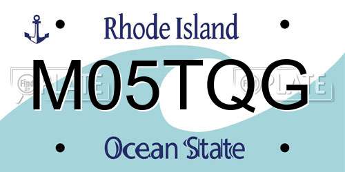 M05TQG Rhode Island License Plate