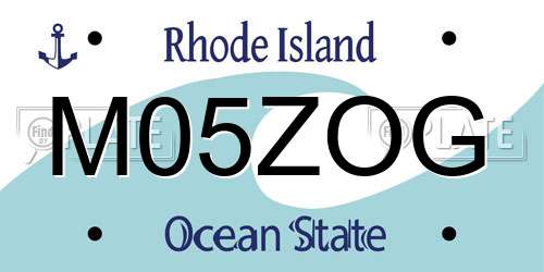 M05ZOG Rhode Island License Plate