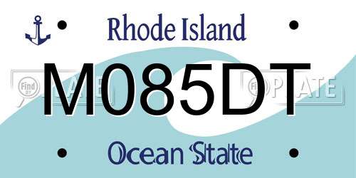 M085DT Rhode Island License Plate